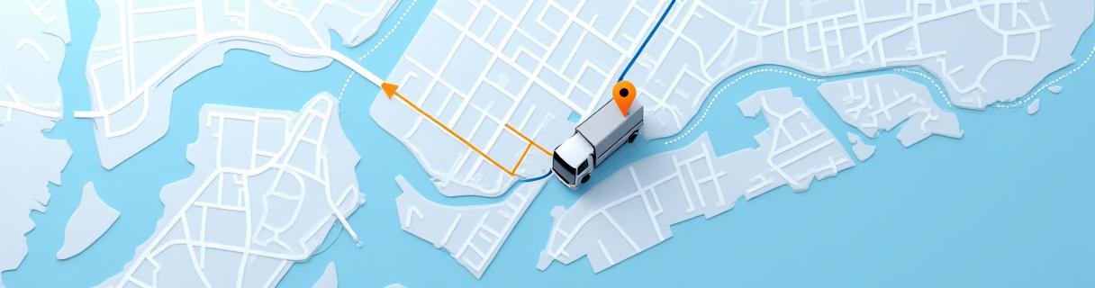 Visual representation of the current delivery location of the package in New York City area